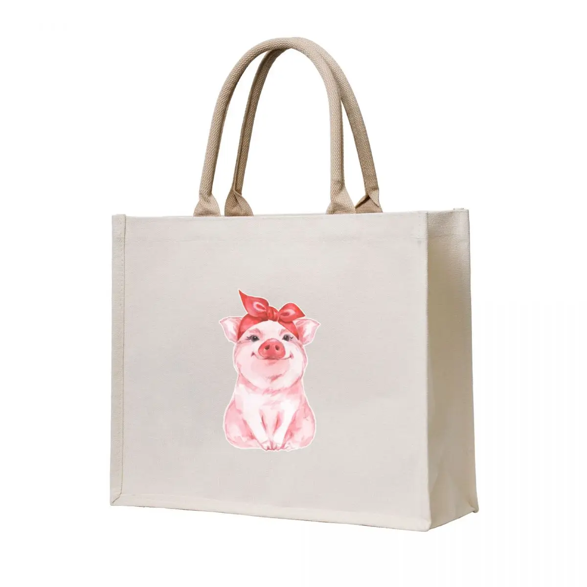 

Piggy in red Tote Bag Large bags for women shopping cart bags Women bags Women's shopping bag
