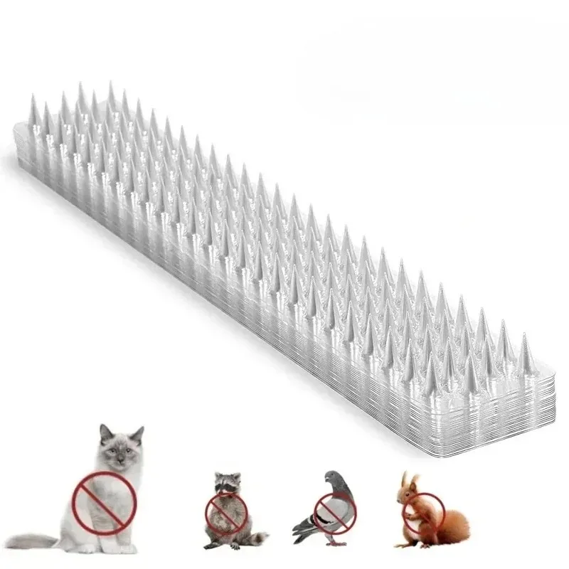 10Pcs Spikes Repeller Cat Plastic Bird Repellent Anti Pigeon Anti-bird Squirrel Garden Fences Control Transparent Spikes 10/12CM