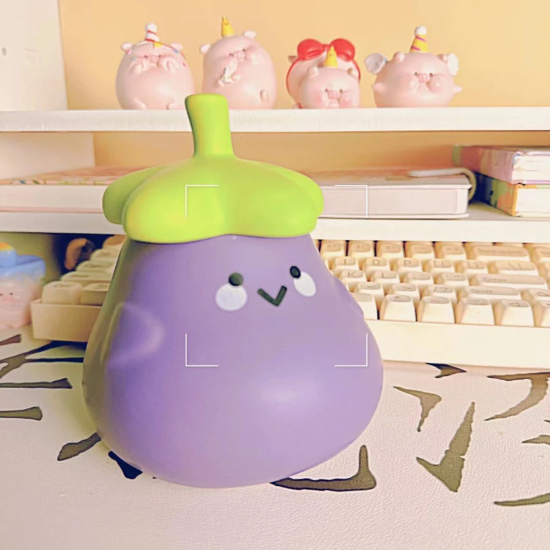 

500ML Creative Eggplant Ceramic Mug Cute Cartoon Coffee Cups with Handle Vegetables Shape Office Mug Children's Gifts