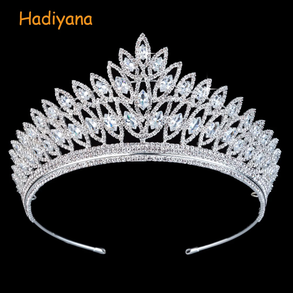 

Корона HADIYANA повязка на голову классический роскошный геометрический дизайн свадебные аксессуары для волос элегантные для женщин BC3103 подарок на Новый год