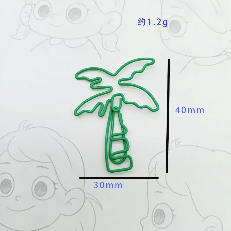 Imagem -06 - Coconut Tree Paper Clip Forma de Árvore Special-shaped Pin Clipes de Papel Bonito Clipe de Metal Decorativo Planner Clips Paperclip 50 Pcs