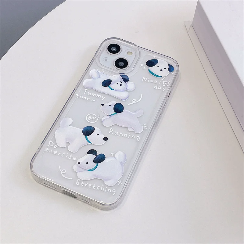 Cute Little White Dog Phone Case For iPhone 14 13 12 11 Pro XS MAX XR 7 8 Plus Mini SE2020 Silicone Cover Cases