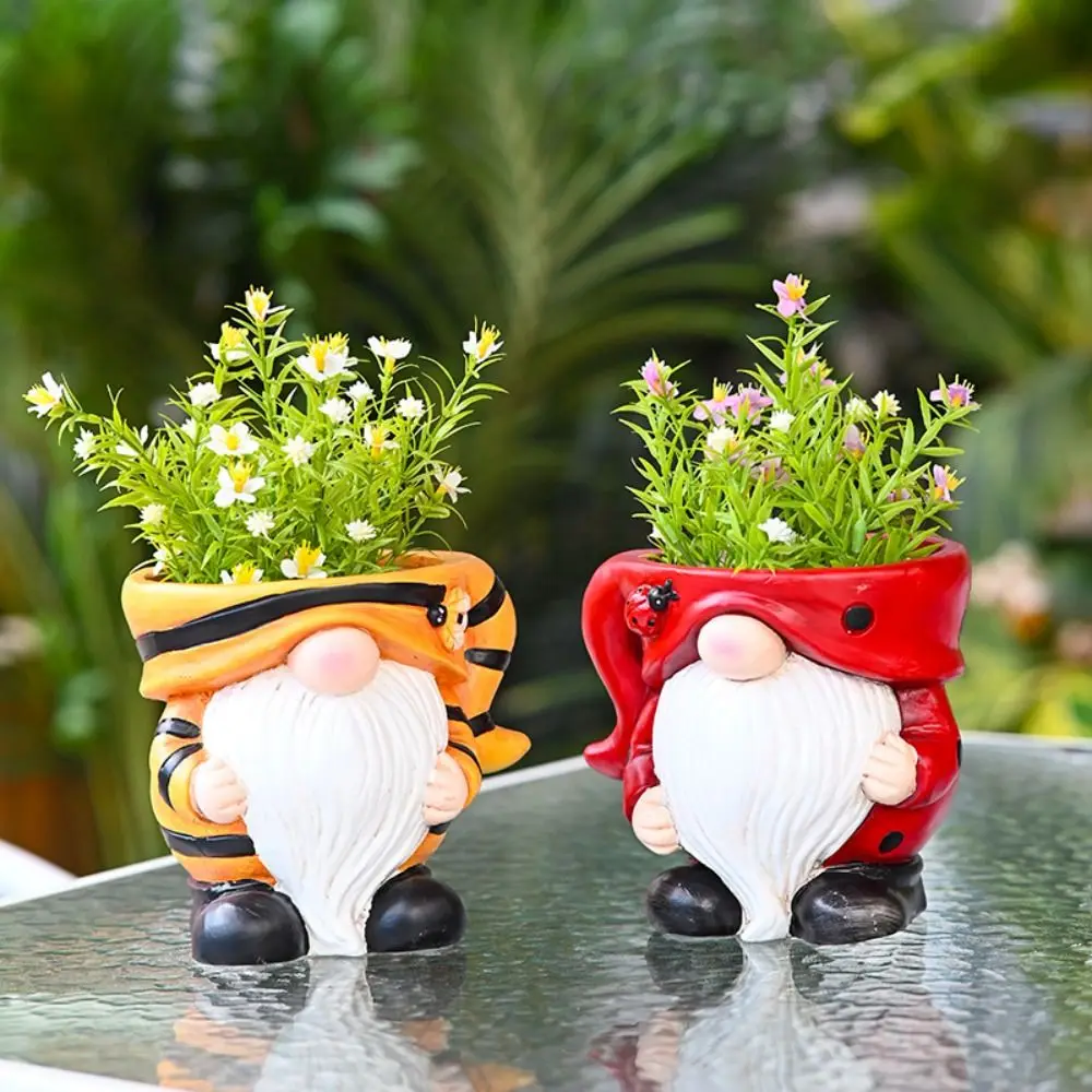 

Ceramic Christmas Elf Pot Figurine Adorable Exquisite Hydroponic Flower Holder Cartoon Desktop Ornament Plant