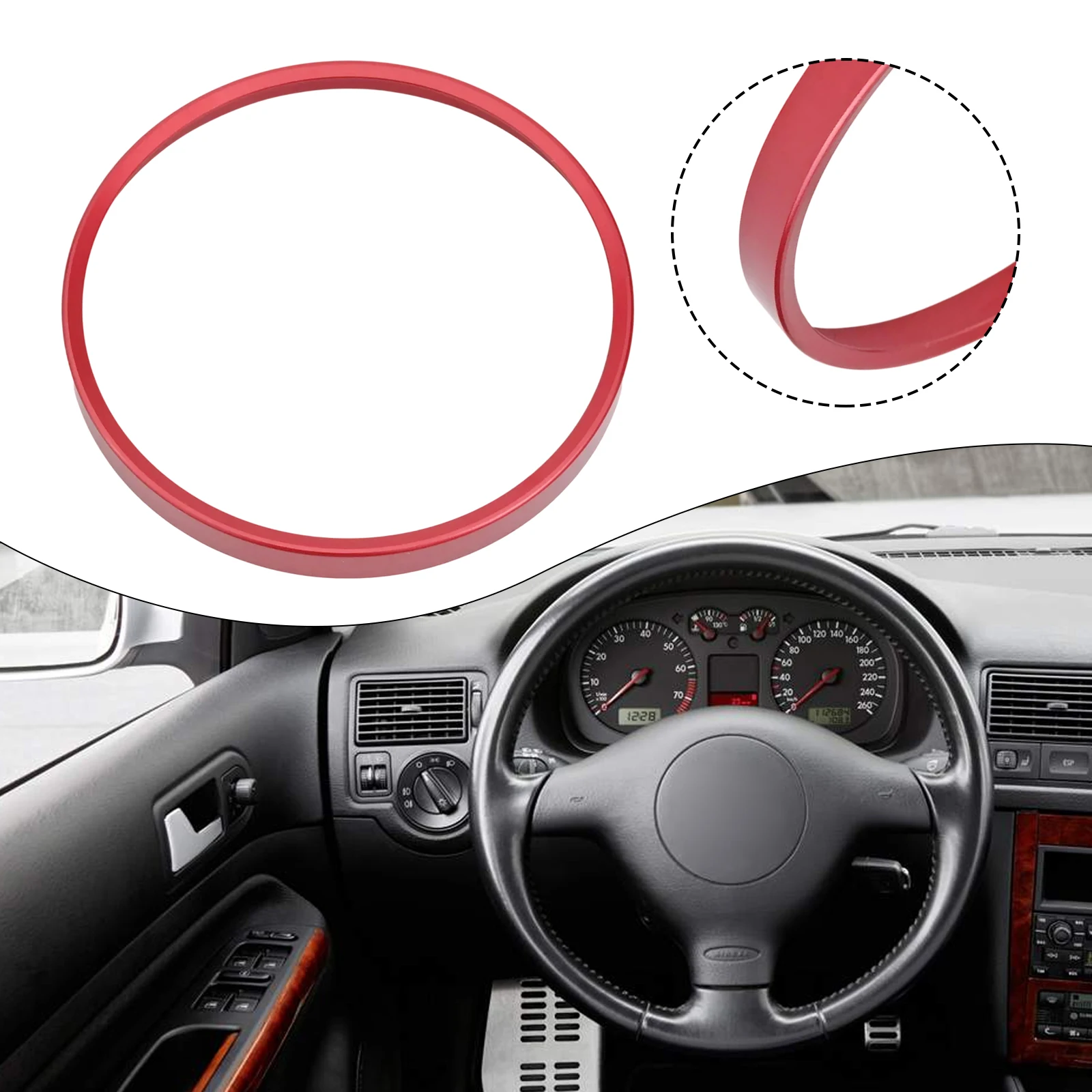 

Decorative Switch Cover Aluminum Trim Ring Car Interior Trim Decorative Appeal Easy Installation Premium Aluminum Alloy