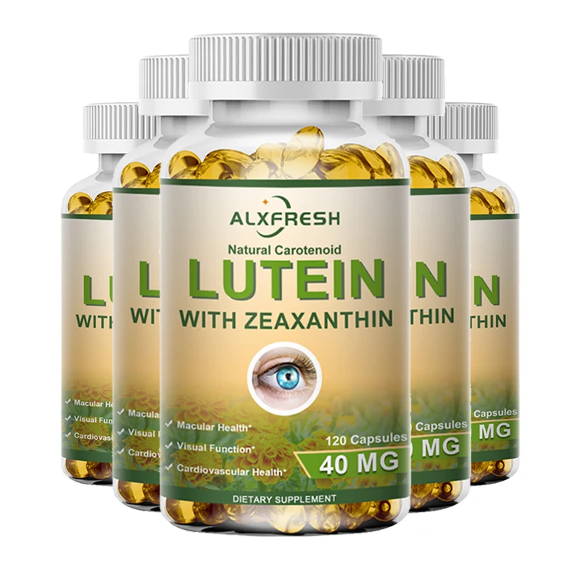 Alxfresh Natural Lutein 40 mg With Zeaxanthin Health Supplements and Vitamins Non-GMO & Gluten Free 120/60 Capsules