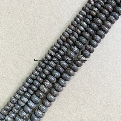 Natural Stone Smooth Rondelle Brown Snow Flake Jasper 7