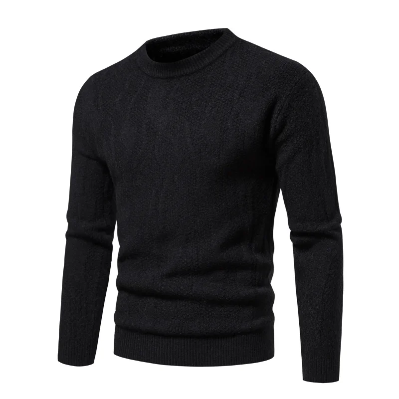 Pull tricoté à manches longues et col rond pour homme, vêtement de haute qualité, couleur unie, confortable, chaud, tendance, décontracté, 7 couleurs, automne