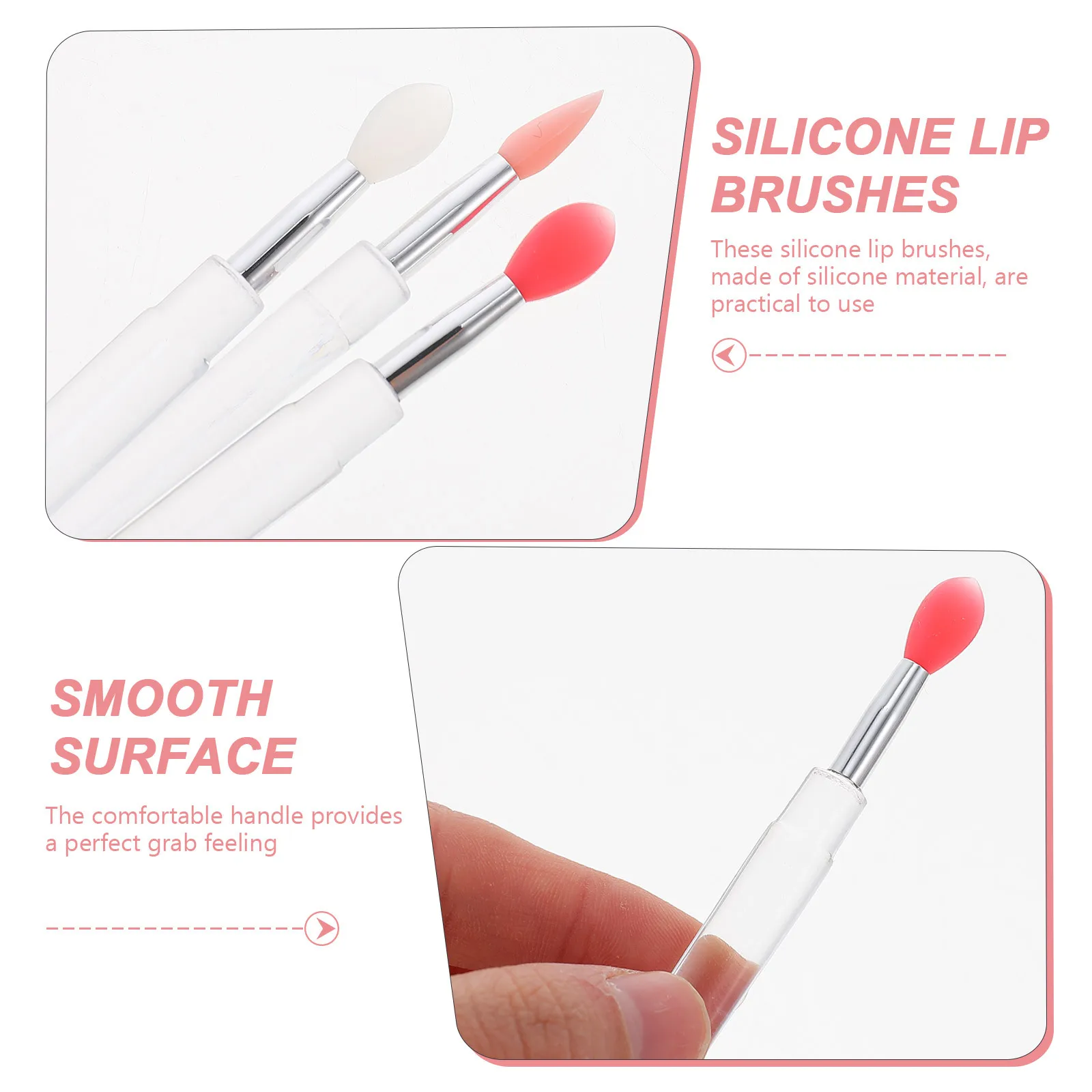 6 قطع من فرش الشفاه المصنوعة من السيليكون لأحمر الشفاه للنساء، أداة مكياج مدمجة ومحمولة، بلسم شفاه ممتاز من Beauty Essential #6