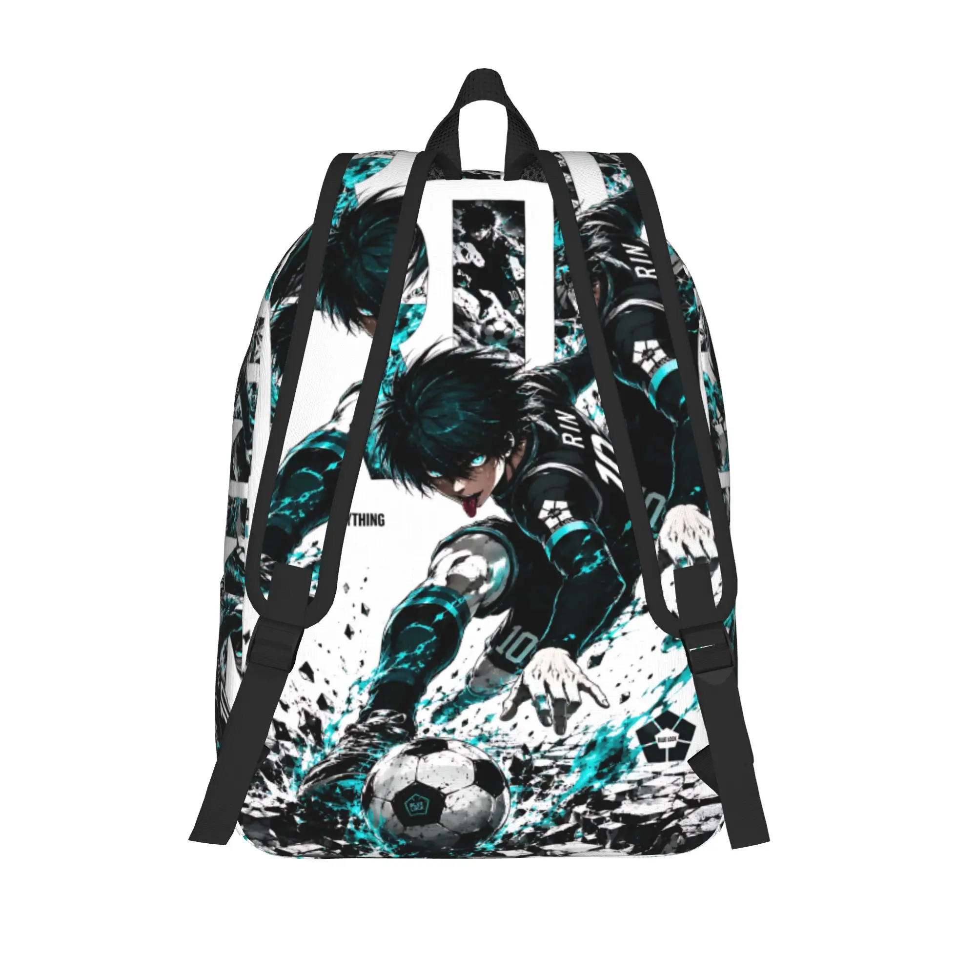 Fashion Blue Lock Football Anime Backpack  Mochilas Dual-Use Camping Sturdy Shoulder Rucksack