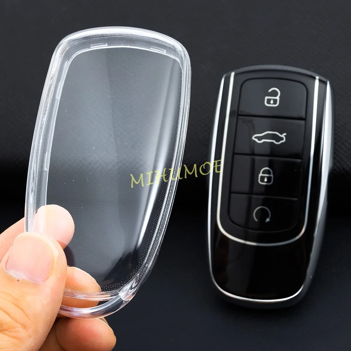 Voor Chery Tiggo 7 8 Pro Omoda 5 S5 O5 Jaecoo 7 8 Transparante Zwarte Auto Smart 4 knop Sleutel Case Cover Shell Tas Sleutelhanger Protector