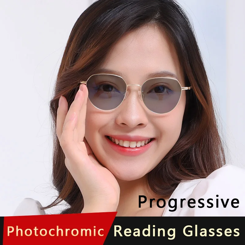 

Photochromic Multifocus Reading Glasses Women No Line Intelligent Progressive Multifocal Lenses Sunglasses Anti Glare/Eyestrain