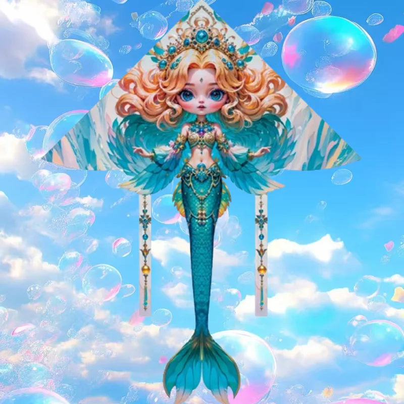 จัดส่งฟรี Mermaid Kite เกมกลางแจ้งสวนบินผู้ใหญ่ Kite Professional acrobatic Kites Flying Dragon Professional Kite