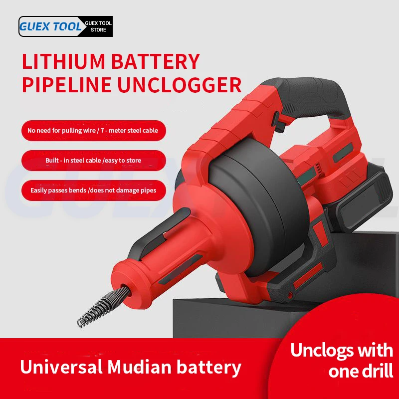 

Rechargeable Automatic Dredge Machine Pipe Drain Cleaning 7m Tube Cleaner Blockage Unblocker Home Toilet Sewer Dredge Machine