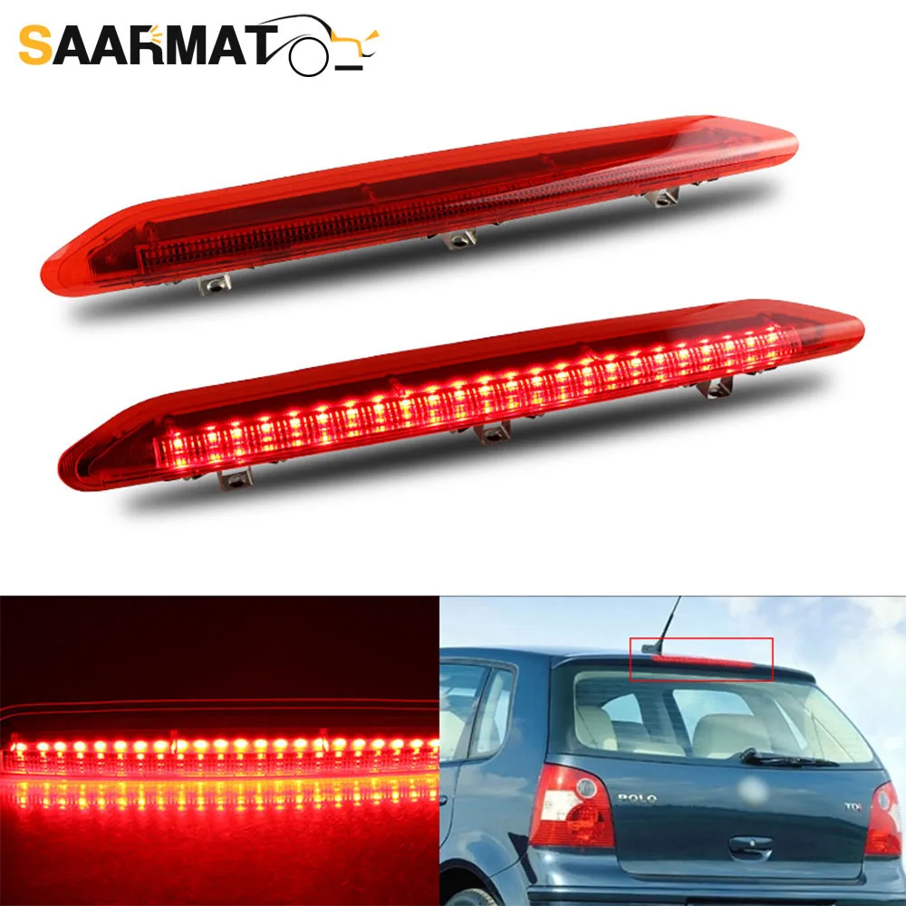 1Pcs Smoked Led Third Brake Light Projector Rear Red Tail Stop Lamp for VW Polo IV MK4 9N 9N3 Hatchback 2002-2010 OEM:6Q6945097