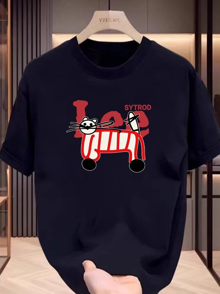 

Cartoon Trendy Brand, Couple T-shirt, Pure Cotton Loose Printing Fashion Trendy Brand, Men's and Women's Same Style