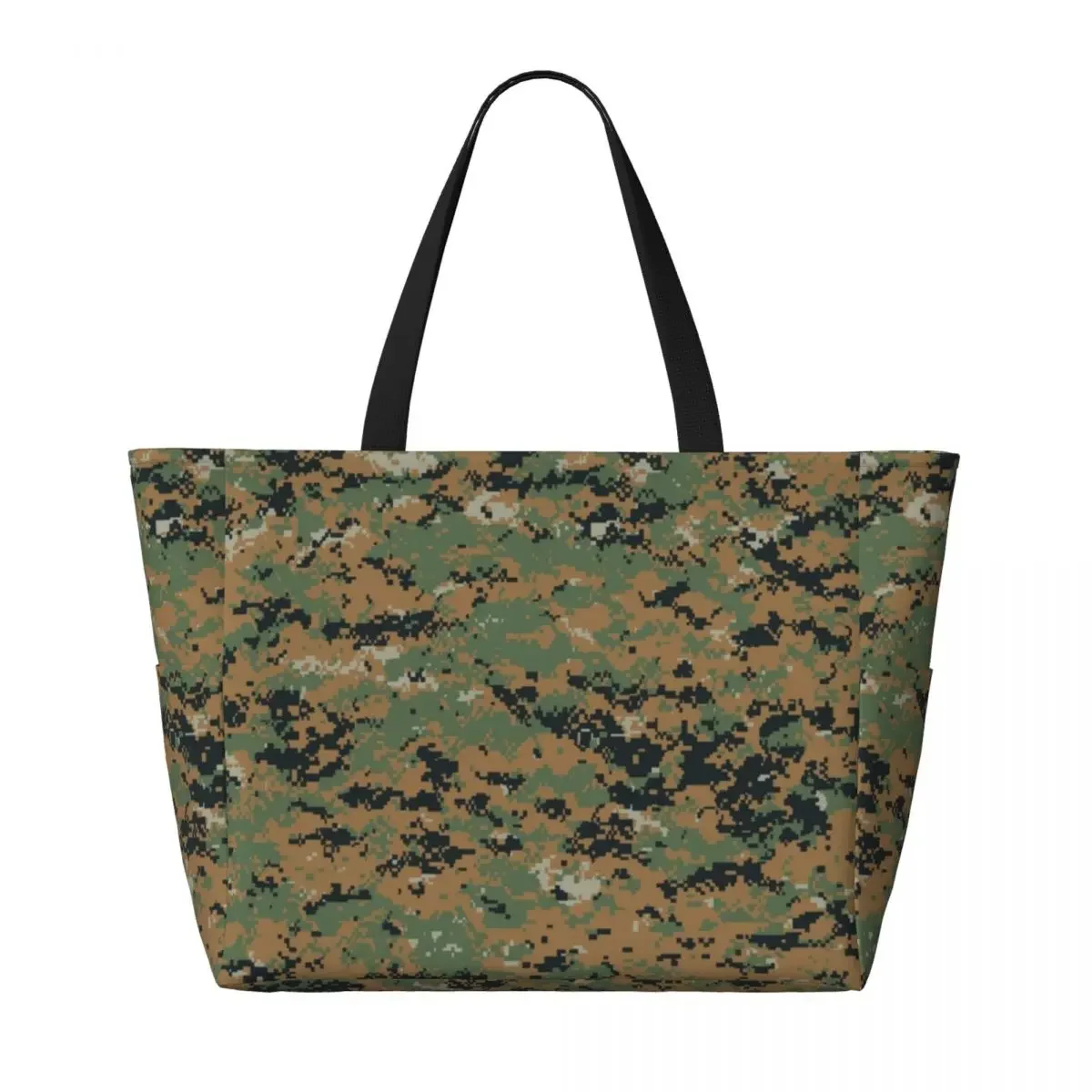 Custom Marpat Army Camo Travel Tote Bag Women Large Capacity Woodland Camouflage Groceries Shoulder Shopper Bags