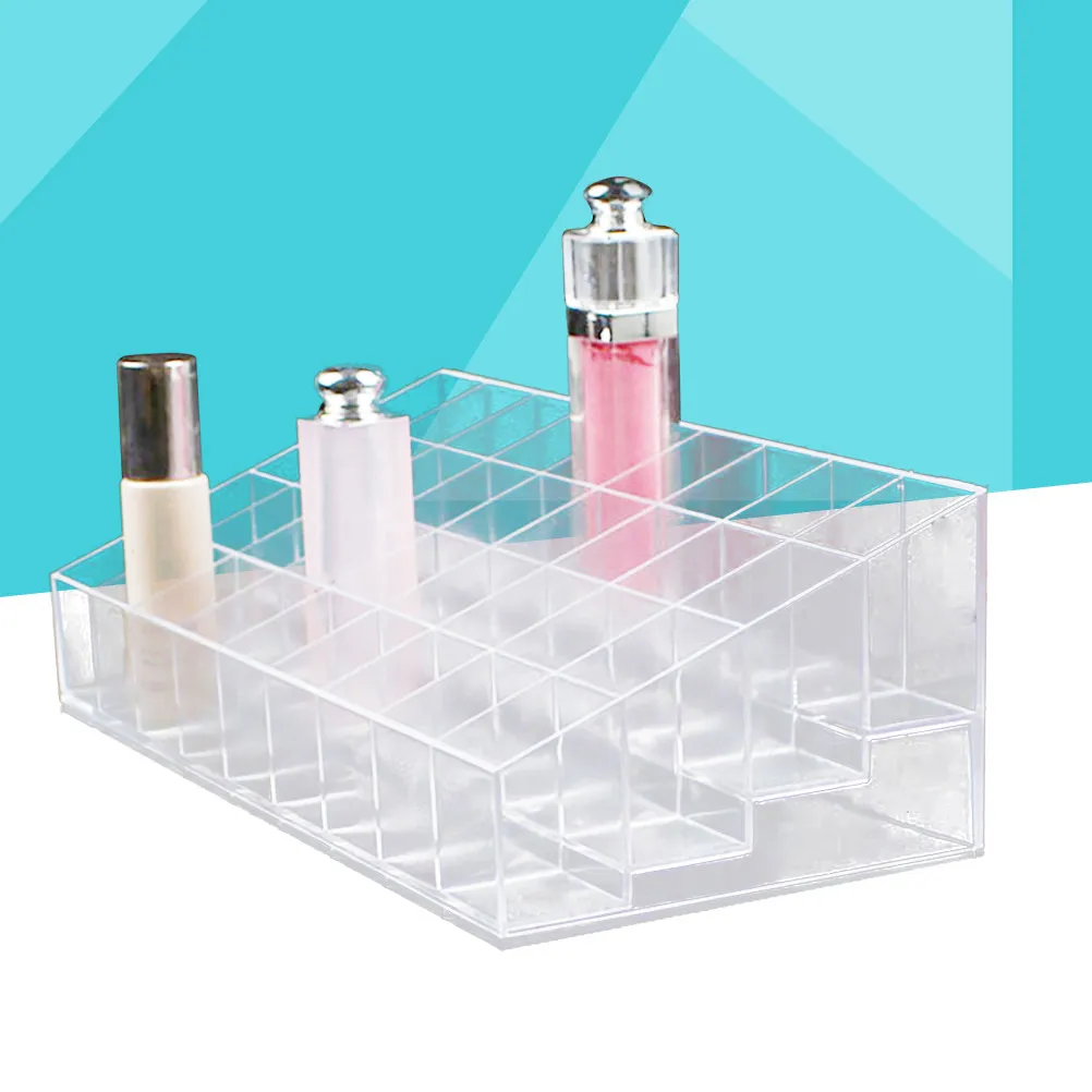 40-Slot Clear ABS Lipstick Holder Stand Lipstick Organizer for Vanity Desk Dresser Makeup Storage Organizer Lip Gloss