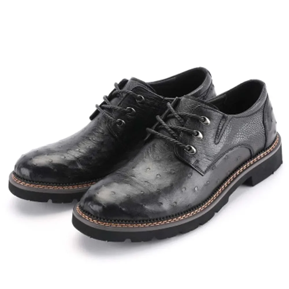 dae new  fashion  Ostrich leather  Men's shoes  Rubber outsole  non-slip  wear-resisting  men shoes