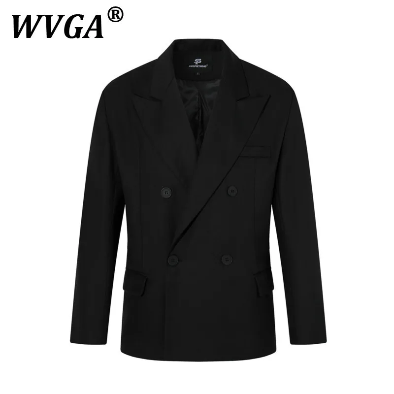 

WVGA весна осень новый мужской двубортный двубортный пиджак с двумя пуговицами модный пиджак с длинными рукавами нишевый шикарный повседневный костюм-пальто Ins Y2K W10679