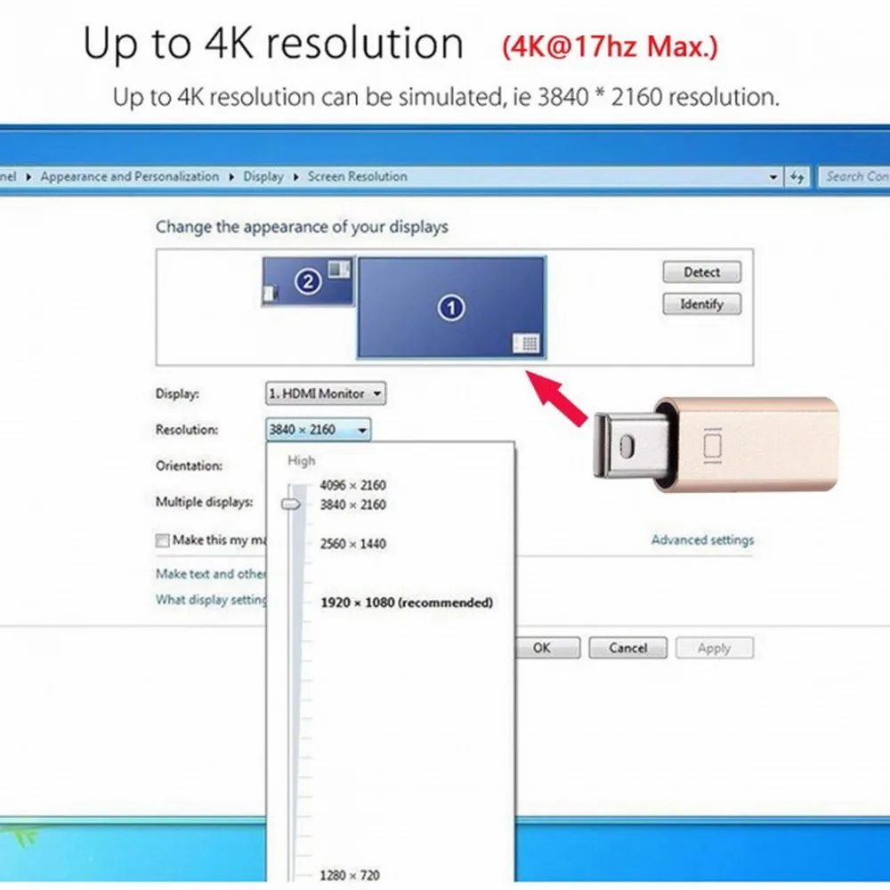 Virtual Display Adapter Mini DP Displayport Dummy Plug Headless Ghost Display Emulator 2560x1600p@60Hz