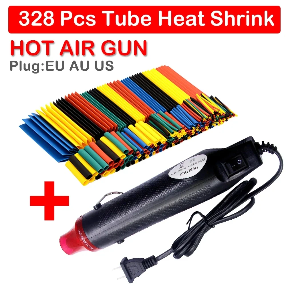 Pistola de calor de ar quente 300w, soprador de temperatura de energia elétrica, mini kit de ferramentas para diy, tubulação retrátil, envoltório de solda, carimbo de borracha plástica