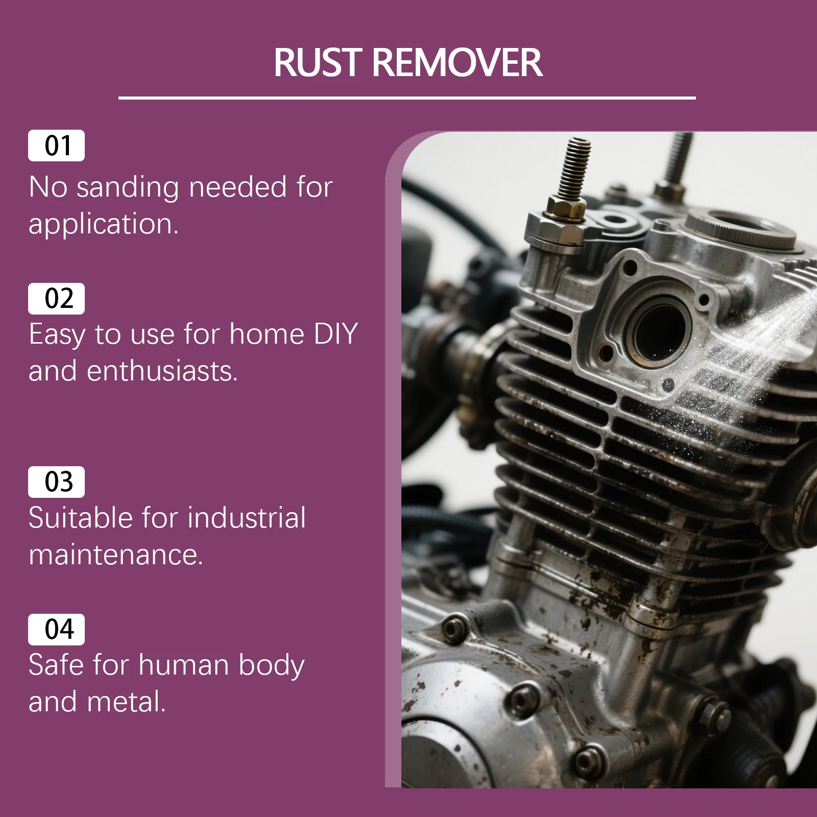 Auto-Rostentferner-Spray, sicher für Autolack, Metalloberflächenbehandlung für Chassis, Räder, Werkzeuge, verhindert Korrosion, Entfetter, 100 ml – Detail 4