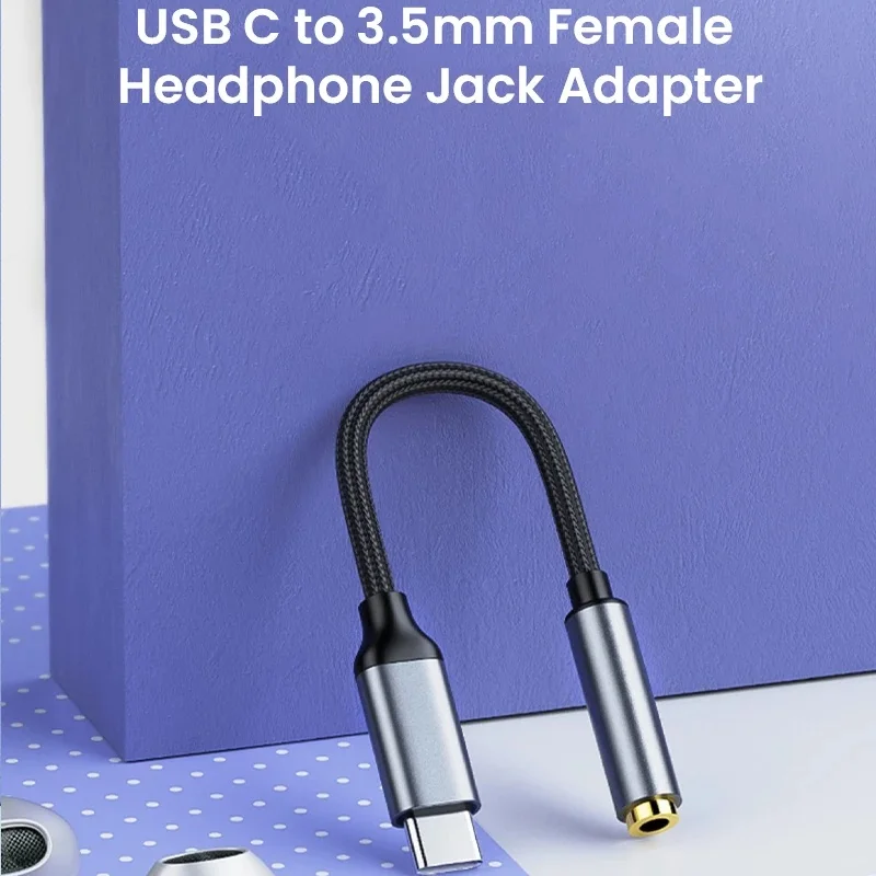 Usb C To 3.5mm Female Headphone Jack Adapter Type C To Aux Audio Dongle Adapter For Samsung Galaxy Ipad Pro Pixel