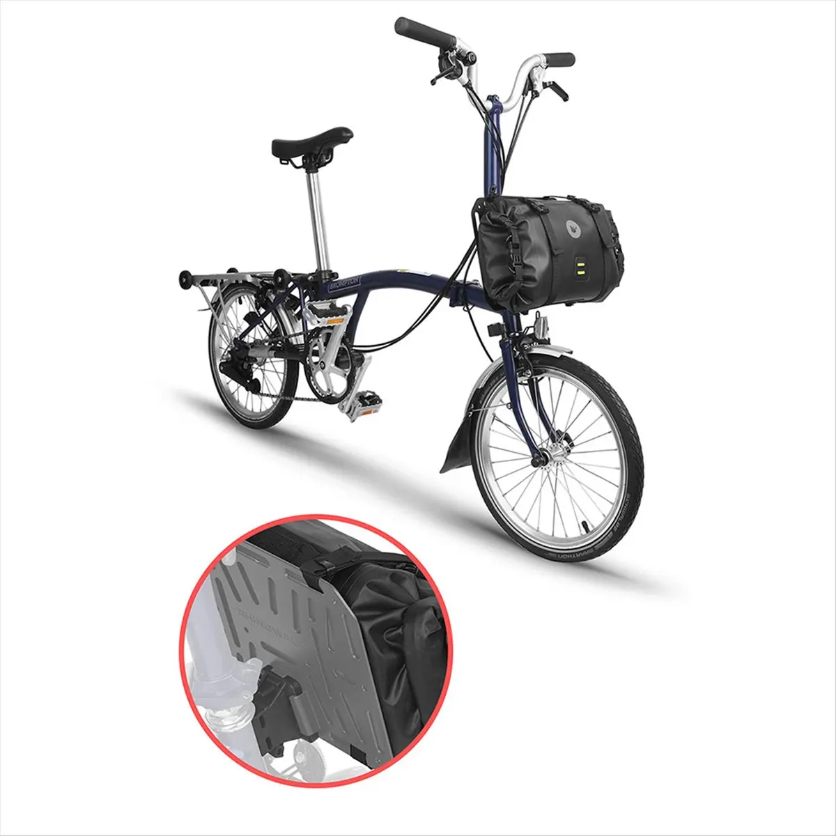 ABJV Rhinowalk Bike Bag Adapter Front Rack Bag Carrier Block Adapter for Folding Bike Basket Box Cycling Accessory Drak Gray
