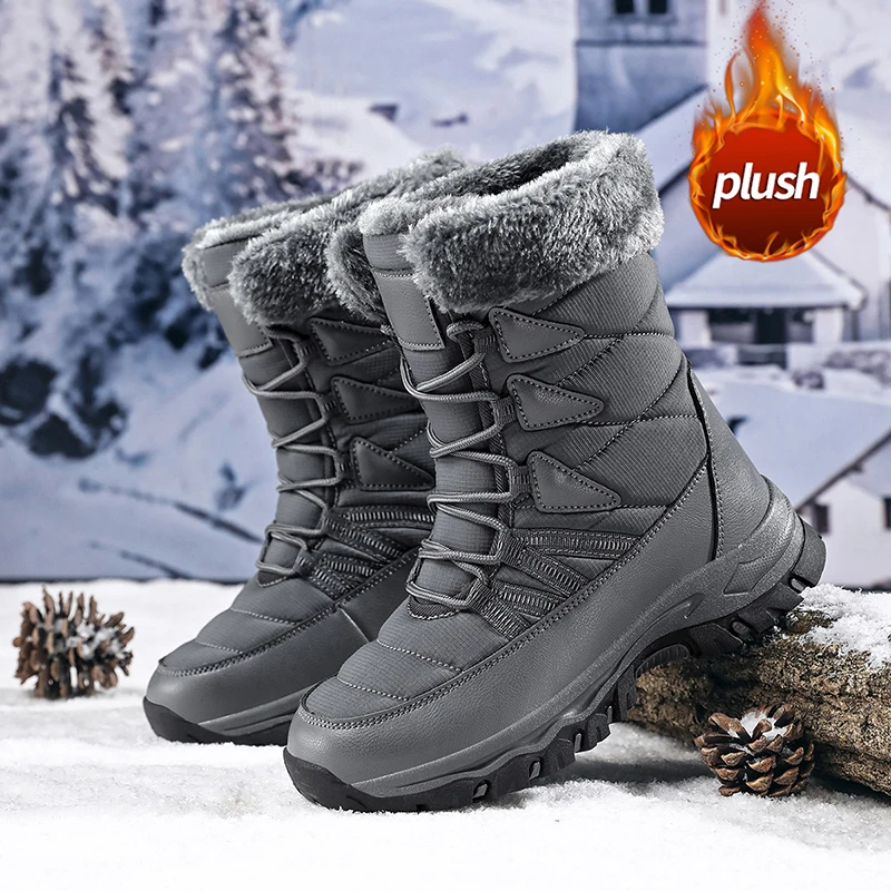 

winter Women's Plush snow boots Waterproof Warm Platform Boots fashion Non-slip Thick Sole High Top shoes for womens botas mujer