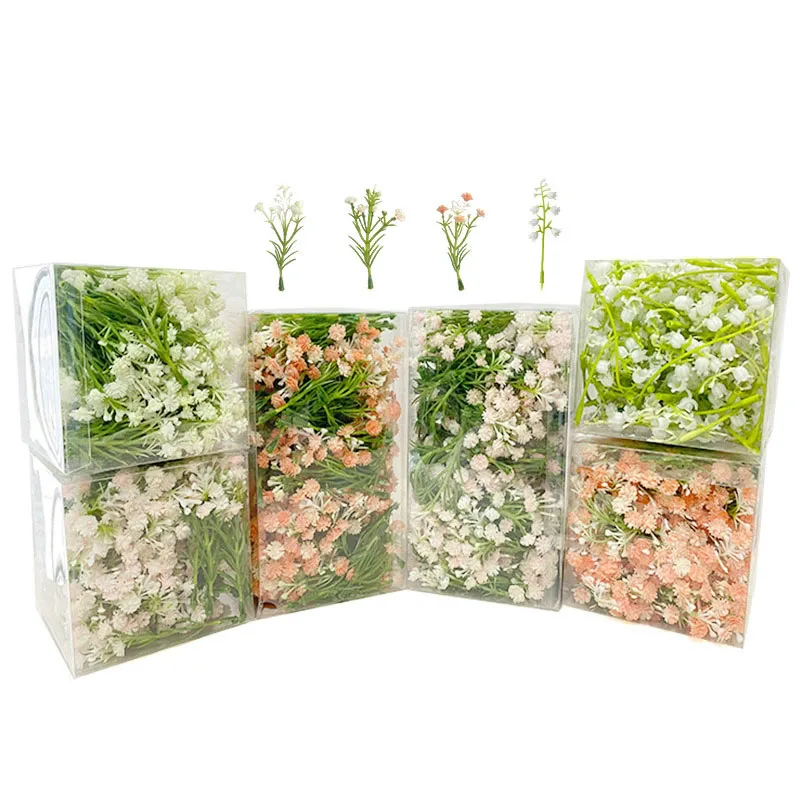 100/500 Uds. Mini flor de plástico con cabeza de campana Gypsophila, ramo de flores diy para decoración de fiesta, evento, día de la madre, Pascua, primavera