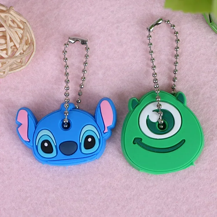 Kawaii Stitch Key Case Anime Disney Accessories Cartoon Shape Silicone Key Case Pendant Portable Cute Good Friend Birthday Gift