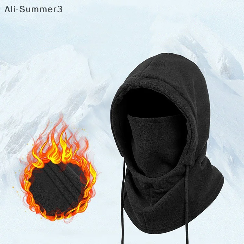 Warme Wintermütze mit Maske und Halswärmer, Unisex-Sturmhaube, winddichte Maske mit Kordelzug, warme Kopfbedeckung, warme Mütze