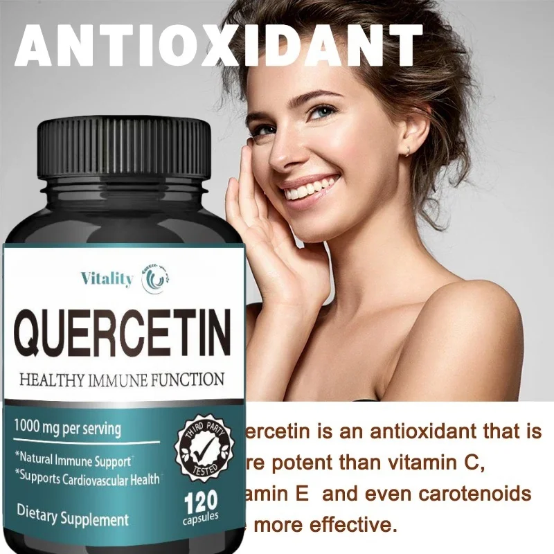 Ultra High Purity Quercetin Capsules + Highly Purified and Bioavailable - 1000 Mg Per Serving - 120 Quercetin Supplements