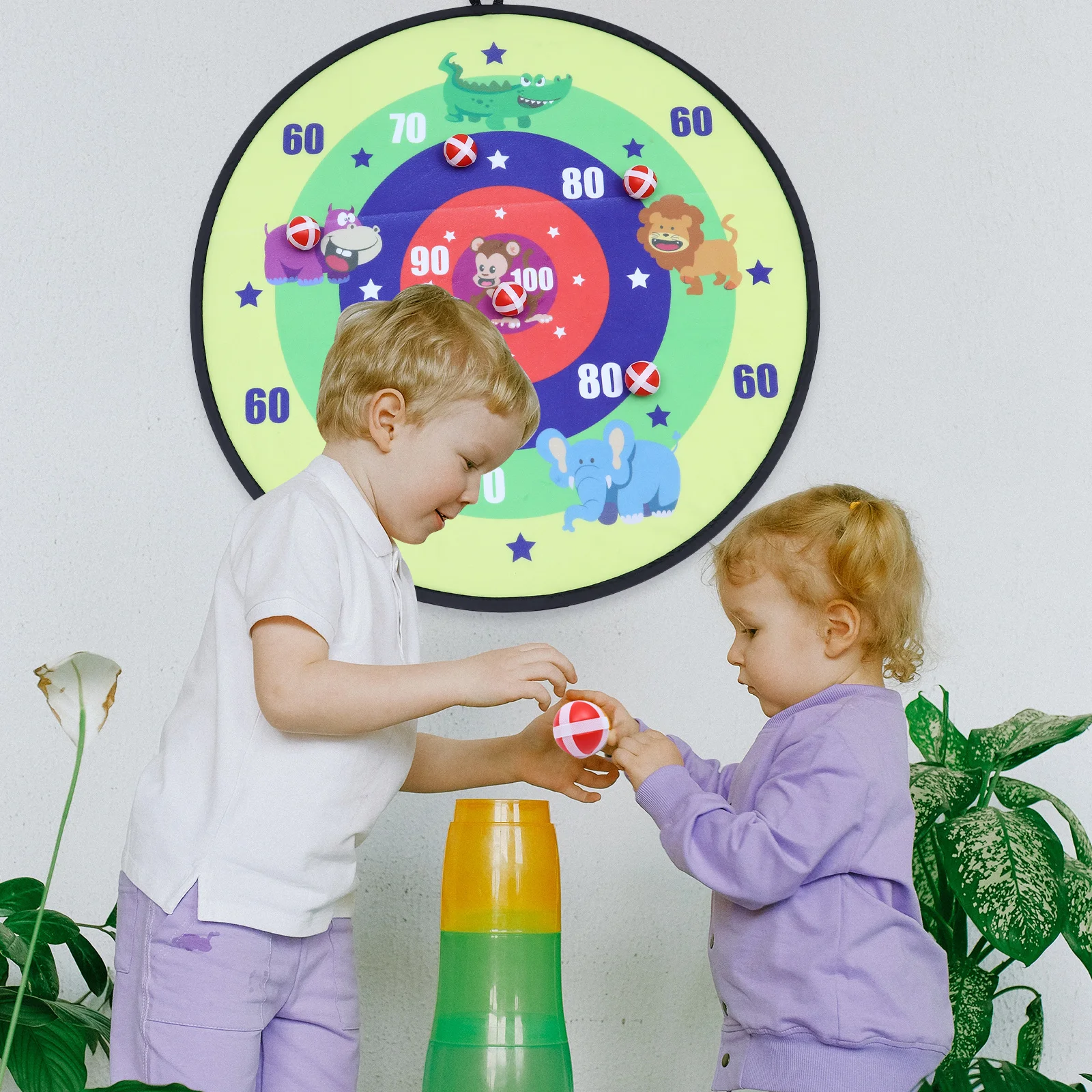 1 set 1 set Sticky Ball Draagbare Gooi Dart Voor Kinderen Volwassenen Thuiskantoor, Dartbord Speelgoed Voor Hand-Oog Coördinatie Buiten Spelen