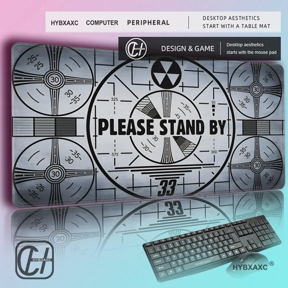 HYBXAXC Nuclear Fall Out MousePad, Nuclear Fall Out DeskMat, Please Stand By, Gaming DeskMat, Post Apocalyptic, Gamer Mousepad