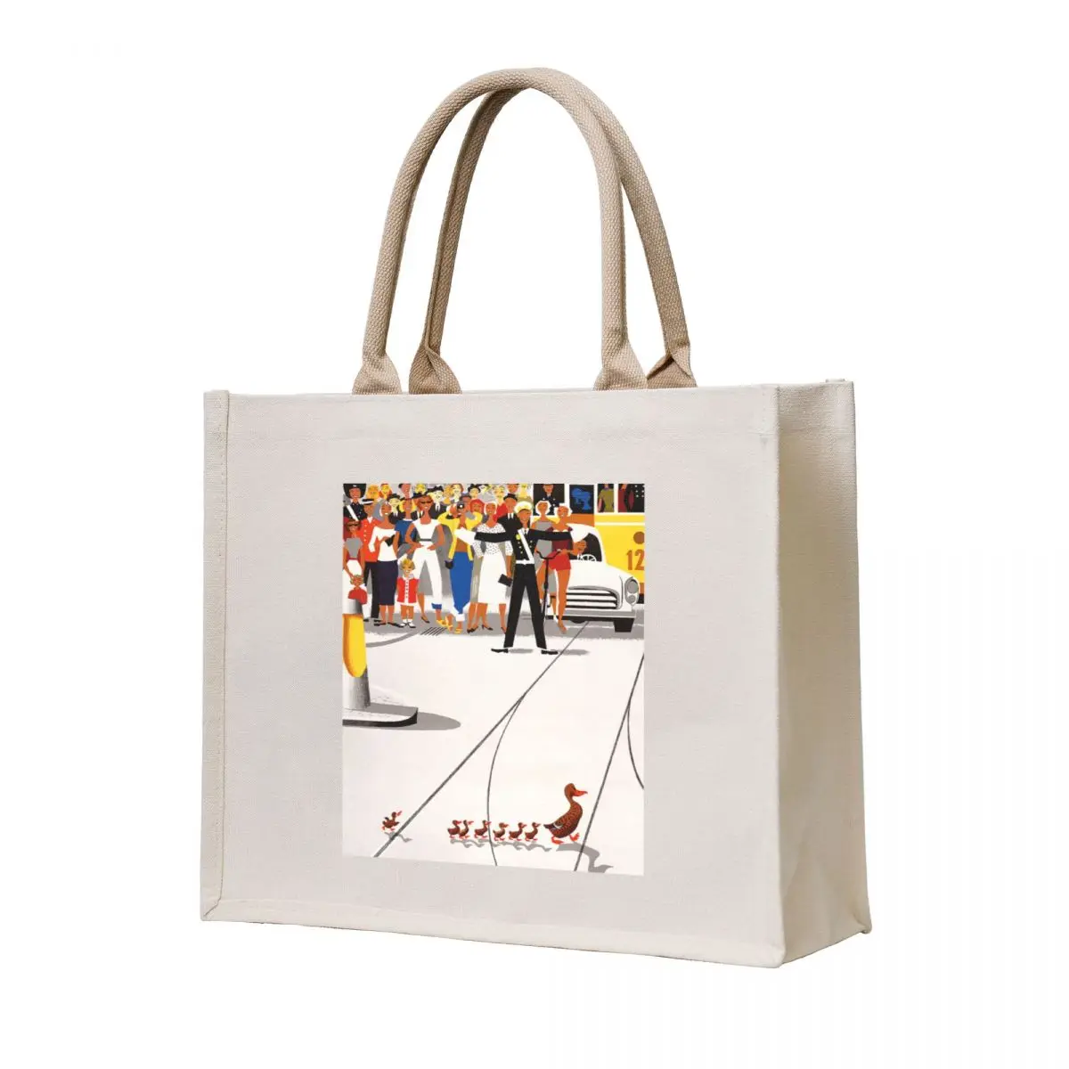 

Copenhagen Denmark, Ducks, Ducklings, Nursery Decor, Retro Vintage Travel Poster Tote Bag shoping bag sacs de shopping Lady bags