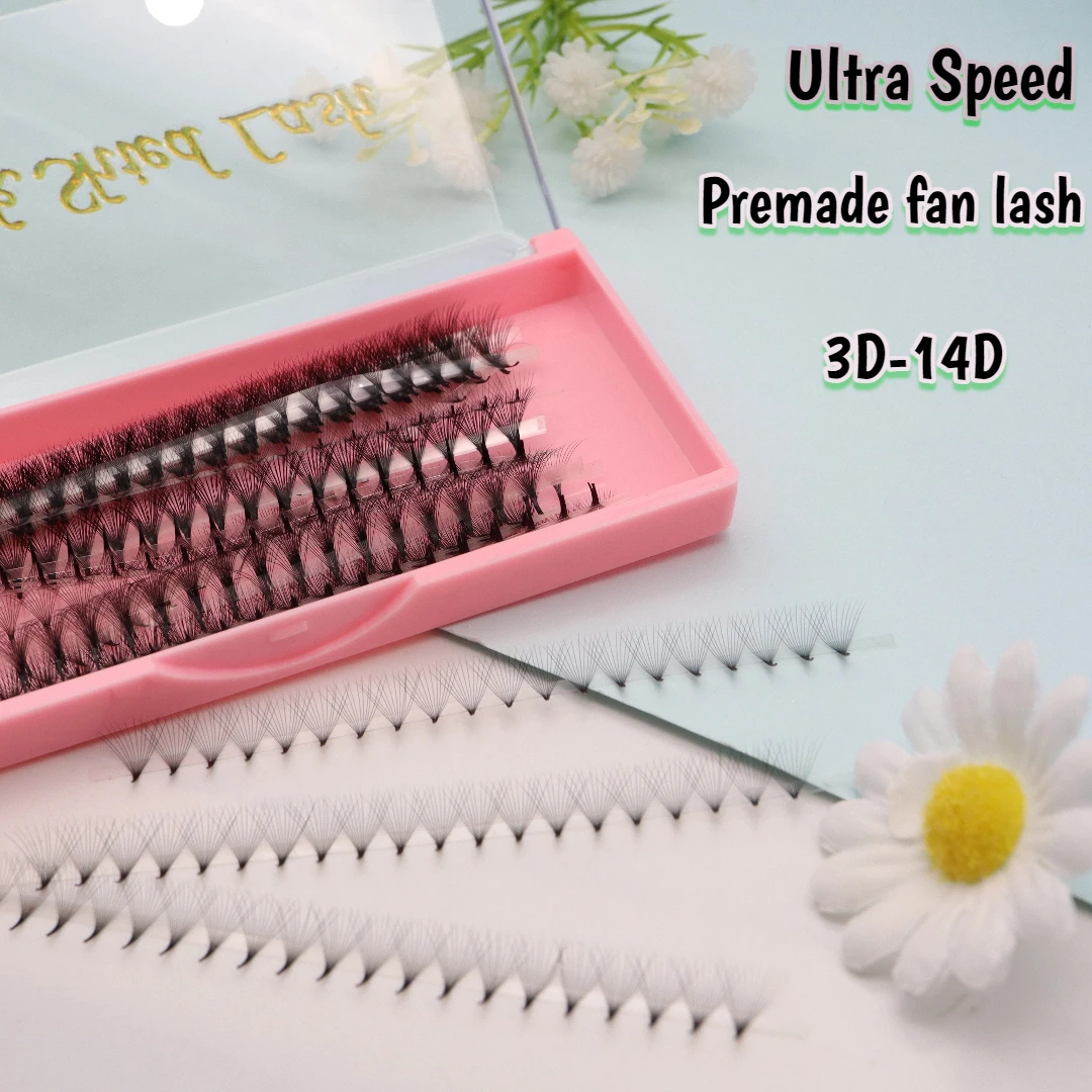 Black Shield 520/1000 Fans Ultra Speed Volume Promade Eyelash Extension Makeup Sharp Slim Narrol Soft Loose Fans Pointy Base