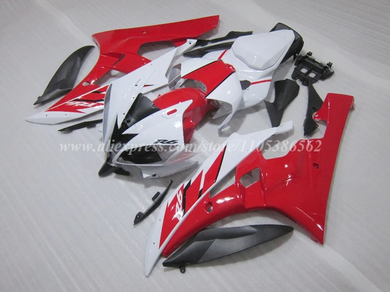 4Gifts New ABS Motorcycle Fairings Kit Fit For YAMAHA R6 2006 2007 06 07 Bodywork Set Custom Red White