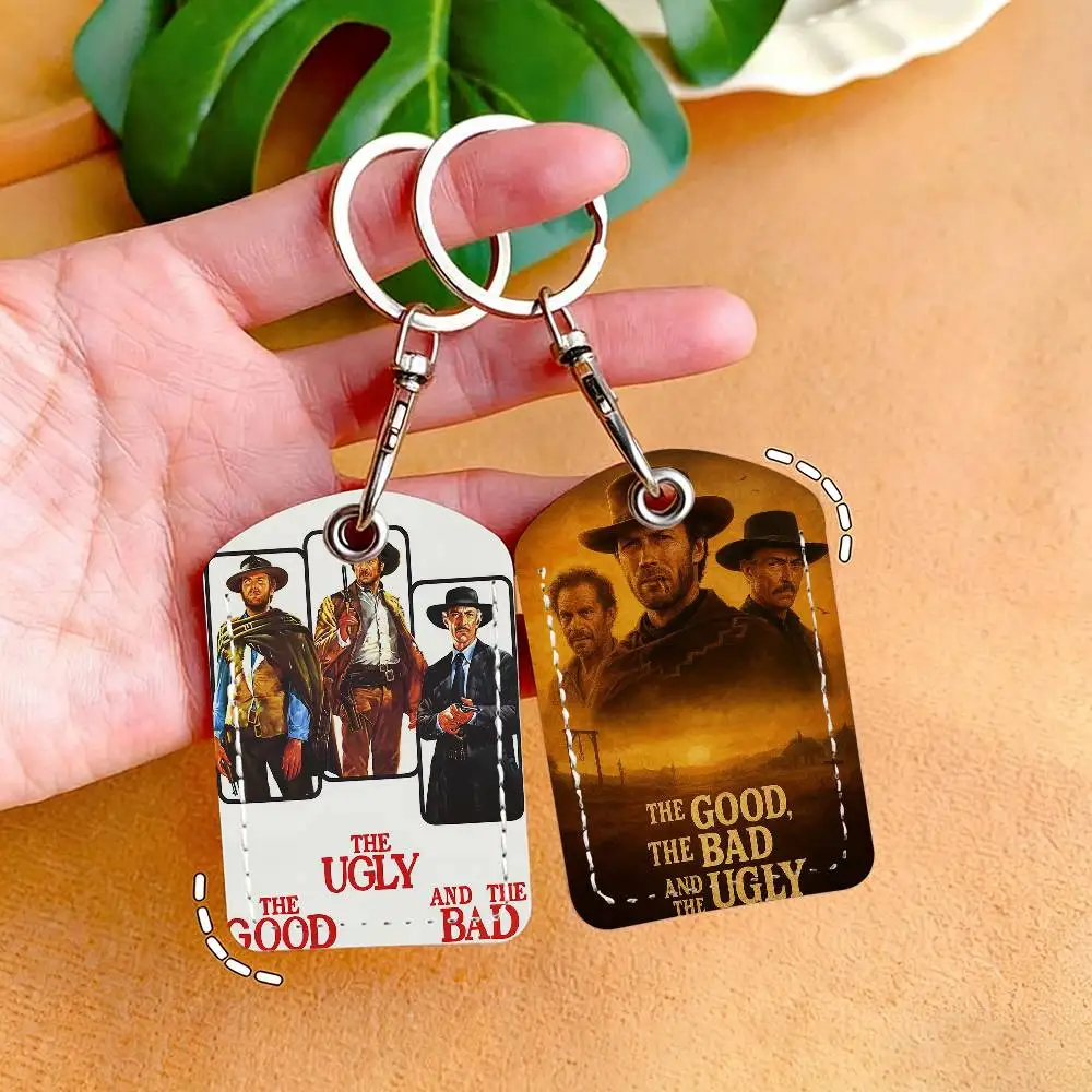 Classical Movie the Good the Bad n the Ugly Card Holder With Keychain Executive Protection For Bank Credit Subway Bus Case