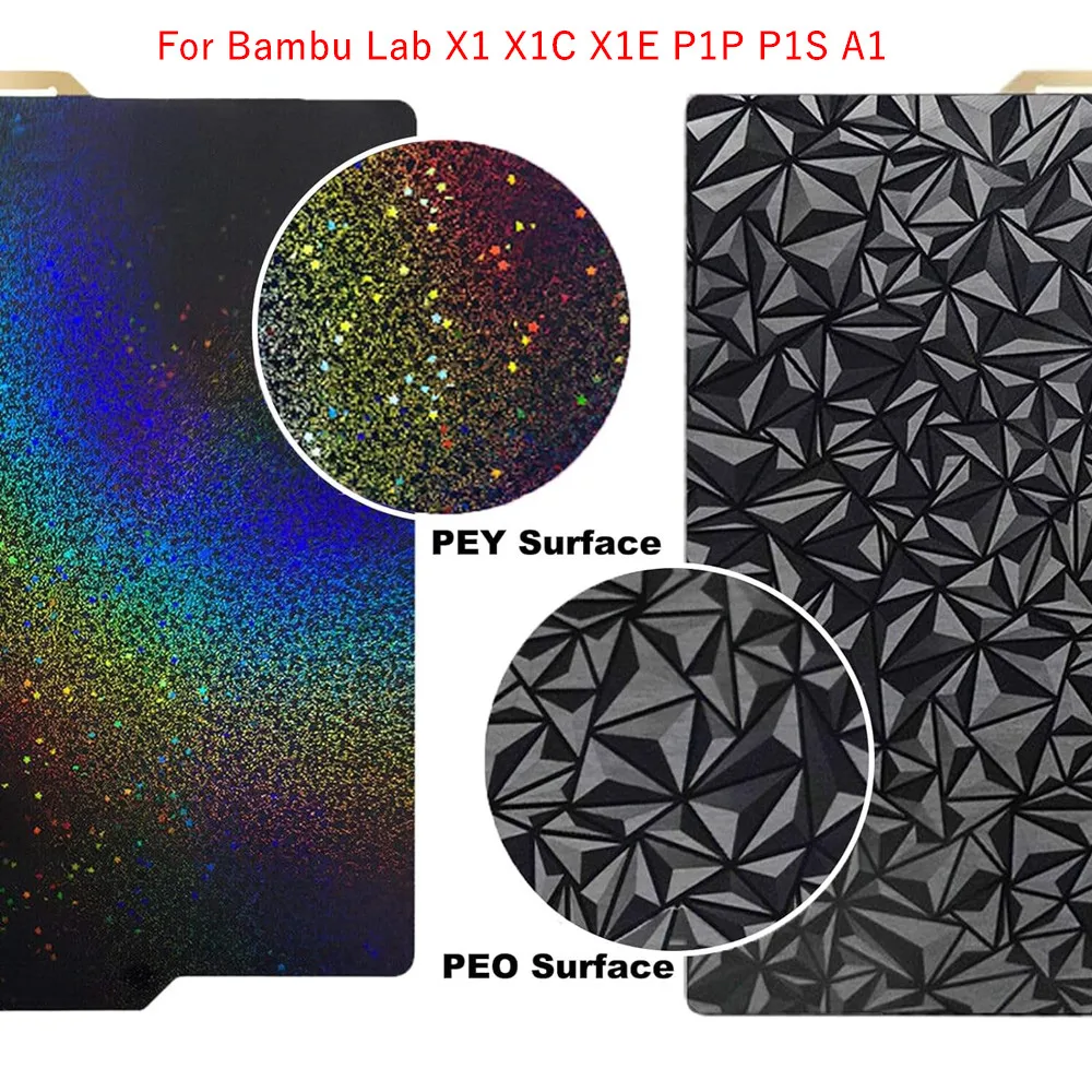 

Double Sided Smooth PEY PEO Build Plate for Bambu Lab X1 X1C X1E P1P P1S A1 Flexible PEI Spring Steel Sheet Magnetic Print Bed