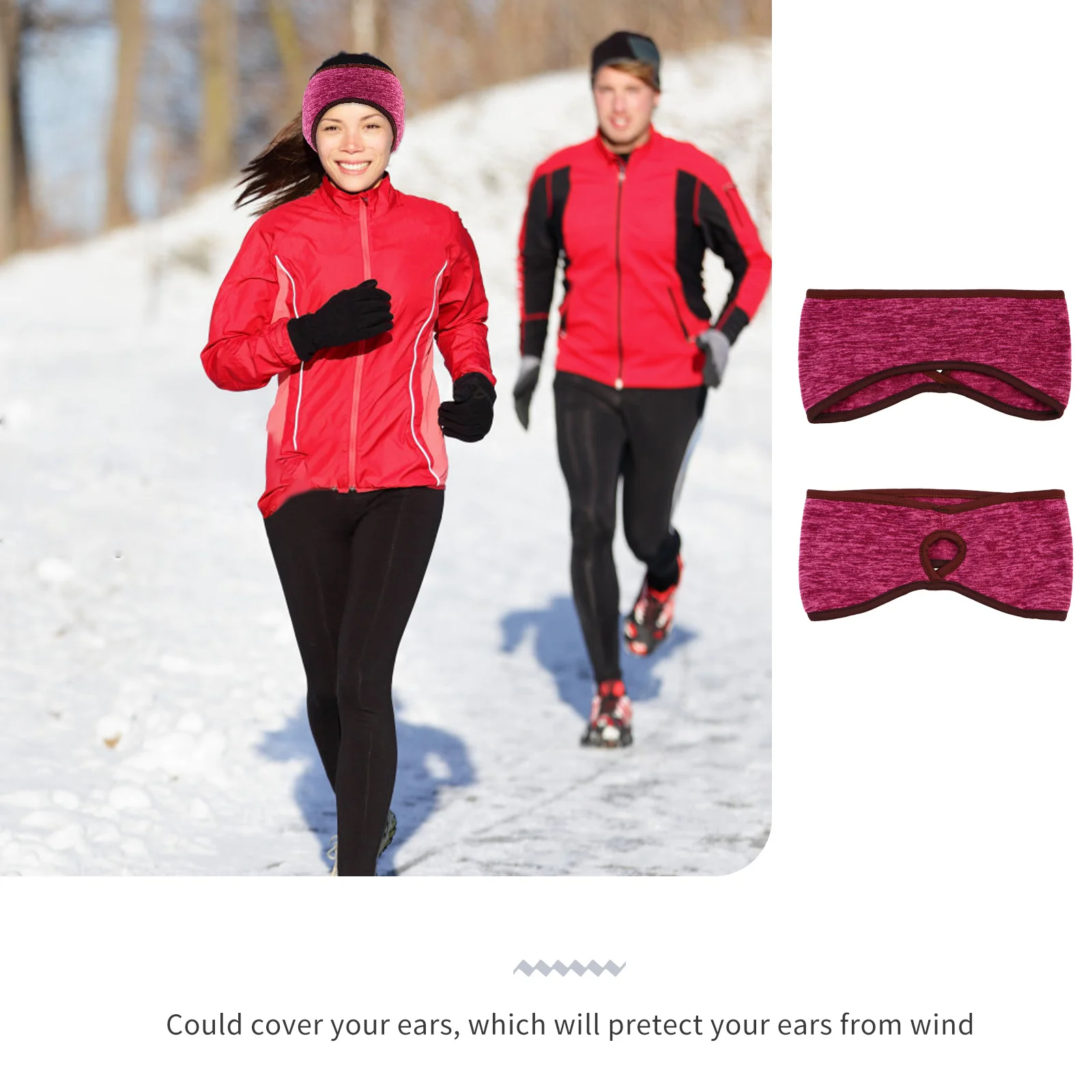 3 個のイヤーウォーマーヘッドバンド フリーサイズ ほとんどの人にフィットする伸縮性のある防寒ヘアバンド スキー、ハイキング、スノーボード、日常着用に