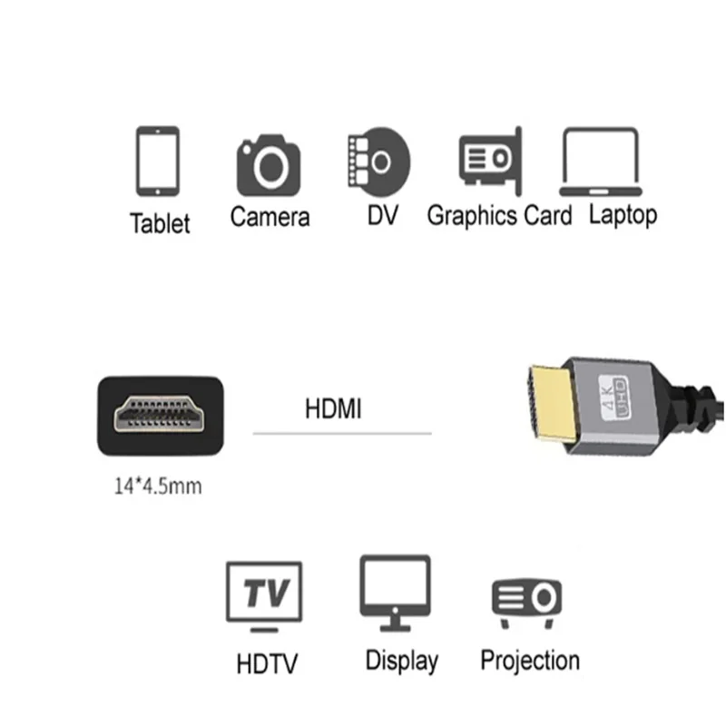 Cabo micro hdmi 4k, 0.5-2.4m, 4k, 60hz, micro hdmi, compatível com hdmi, extensão enrolada, cabo espiral flexível para pc, monitor, tv