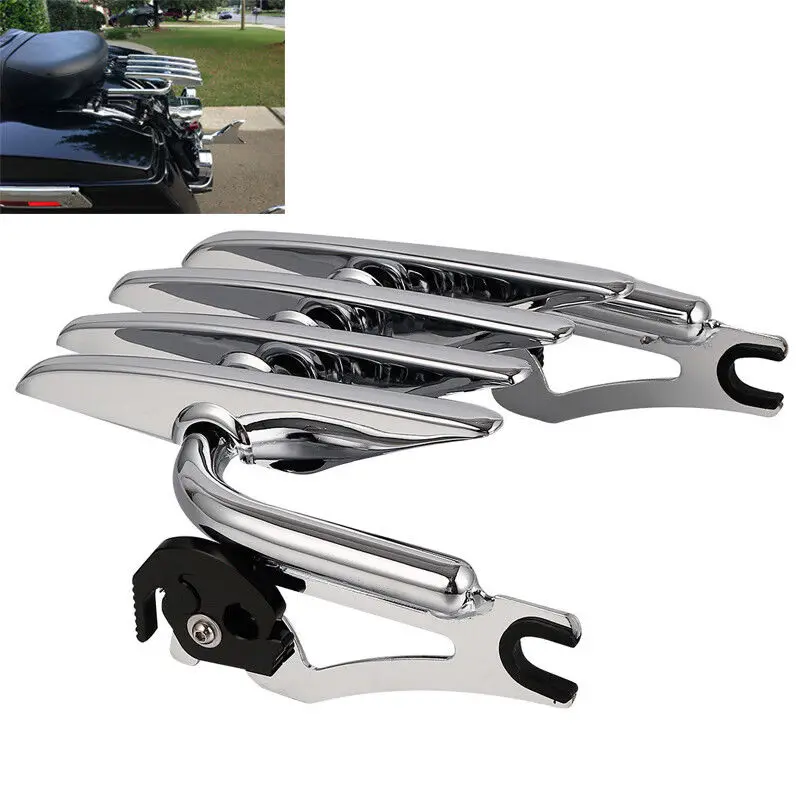 Detachable Sissy Bar Backrest Luggage Rack For Harley Touring Road King Electra Street Glide 2009-2024