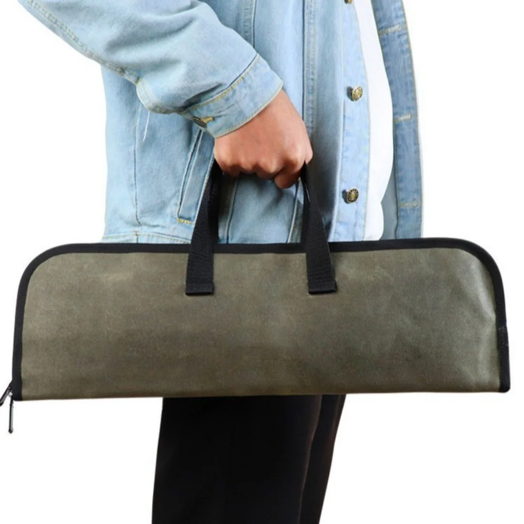 Professional Chef Knife Storage Pouch 4 Slot Portable Kitchen Knife Roll Bag with Cleaver Carry Case for Pocket Tools