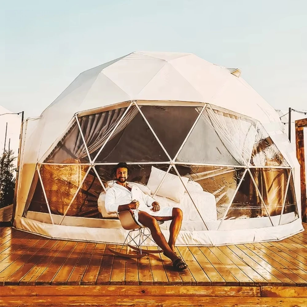 Custom 6m Luxury Geodesic Dome Tent, Outdoor Glamping Round Dome House for Resort Hotel Events