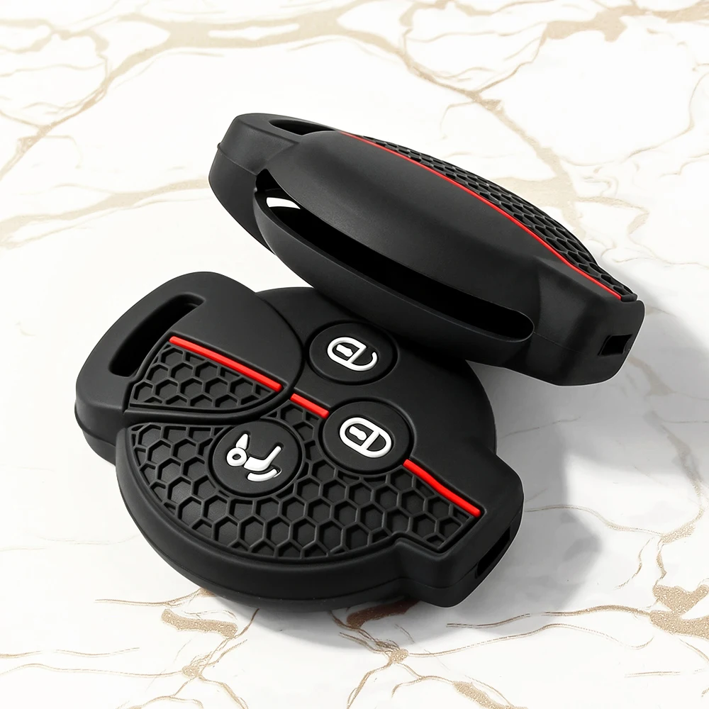 KEYYOU For Benz Smart 451 Smart 450 Chiave Roadster Crossblade Fortwo Roadster K Forfour Silicone Car Key Case Remote Cover
