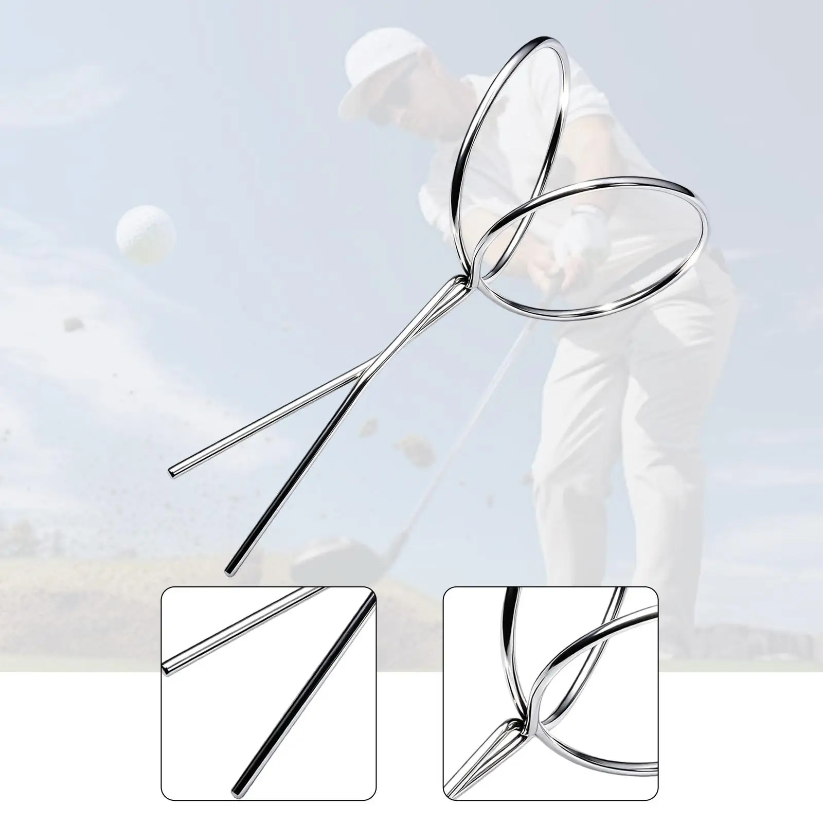 Golf Supplies Portable Stainless Steel Ball Retriever Metal Clamp Labor Saving Tool for Golf Course Outdoor Sports