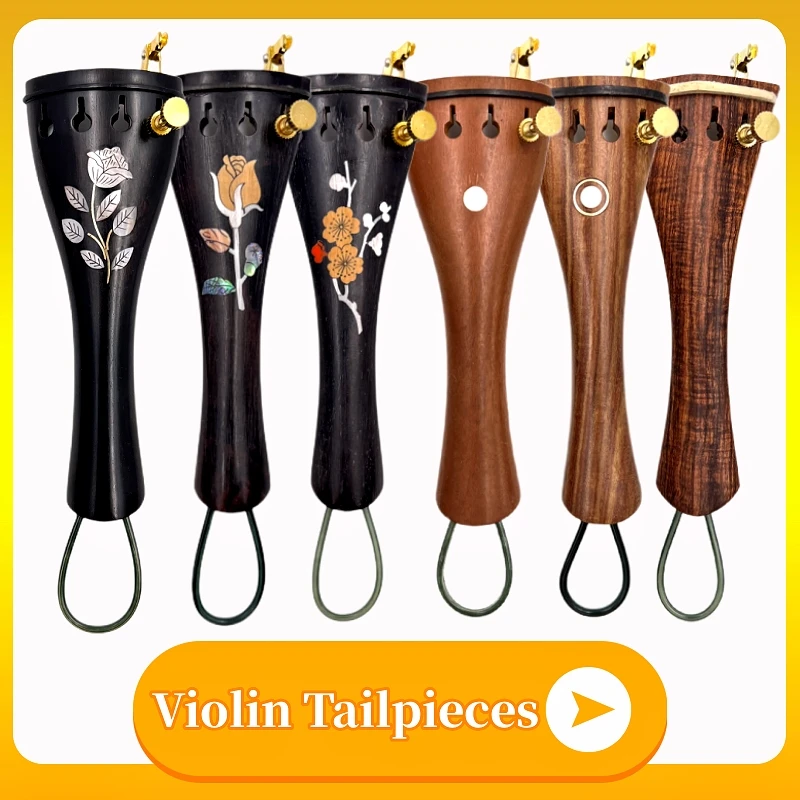 1pcs Violin Fiddle 4/4 Tailpieces, Top grade jujube wood/ebony wood/rosewood Tail Piece With Fine Tuners+Nylon Tailgut Tailcord