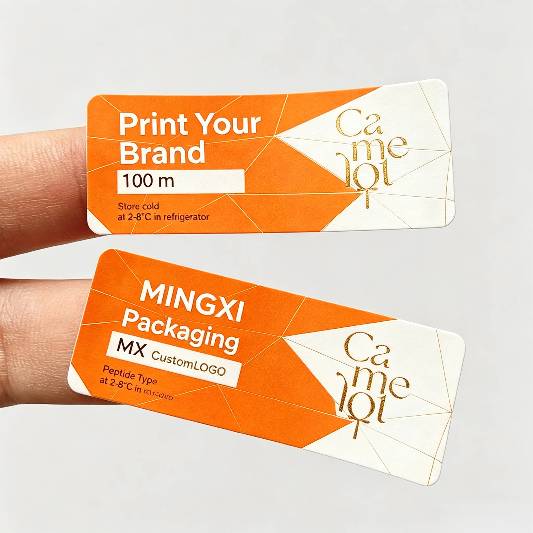 Precision Printed High Temp Resistant Self Adhesive Peptide Vial Stickers,Waterproof Labels for Injectable Supplement Packaging
