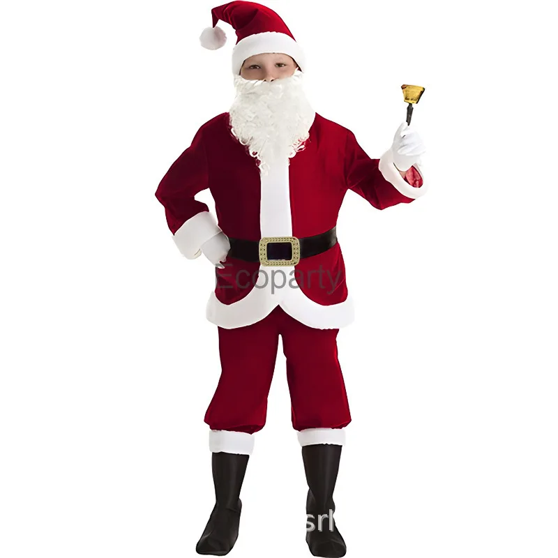 New Children Christmas Santa Cosplay Customes Boy Girls Mrs.Christmas Outfits with Hat Suit New Year Xmas Party Tree Costumes